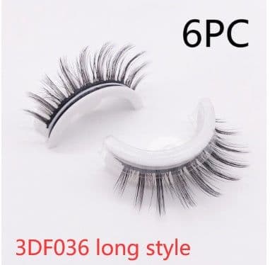 image-Reusable 3D Mink Lashes Natural False Eyelashes Self Adhesive Fake Glue Free Makeup Eyelash Extension Silk