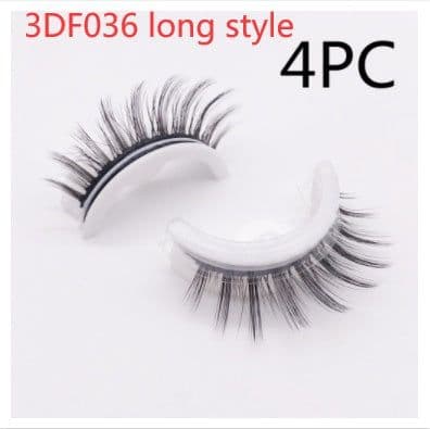 image-Reusable 3D Mink Lashes Natural False Eyelashes Self Adhesive Fake Glue Free Makeup Eyelash Extension Silk