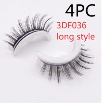 image-Reusable 3D Mink Lashes Natural False Eyelashes Self Adhesive Fake Glue Free Makeup Eyelash Extension Silk