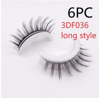 image-Reusable 3D Mink Lashes Natural False Eyelashes Self Adhesive Fake Glue Free Makeup Eyelash Extension Silk