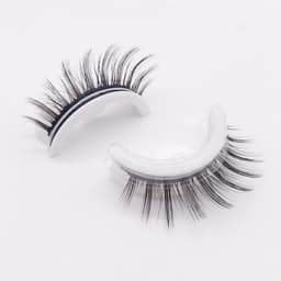 image-Reusable 3D Mink Lashes Natural False Eyelashes Self Adhesive Fake Glue Free Makeup Eyelash Extension Silk