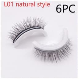 image-Reusable 3D Mink Lashes Natural False Eyelashes Self Adhesive Fake Glue Free Makeup Eyelash Extension Silk