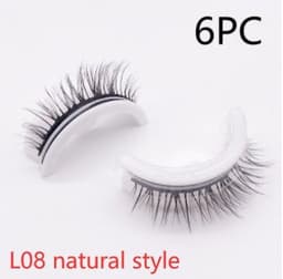 image-Reusable 3D Mink Lashes Natural False Eyelashes Self Adhesive Fake Glue Free Makeup Eyelash Extension Silk