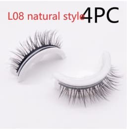 image-Reusable 3D Mink Lashes Natural False Eyelashes Self Adhesive Fake Glue Free Makeup Eyelash Extension Silk