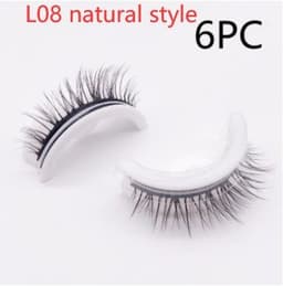 image-Reusable 3D Mink Lashes Natural False Eyelashes Self Adhesive Fake Glue Free Makeup Eyelash Extension Silk