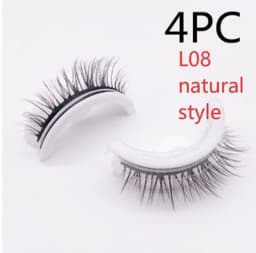 image-Reusable 3D Mink Lashes Natural False Eyelashes Self Adhesive Fake Glue Free Makeup Eyelash Extension Silk