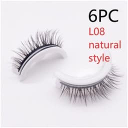 image-Reusable 3D Mink Lashes Natural False Eyelashes Self Adhesive Fake Glue Free Makeup Eyelash Extension Silk