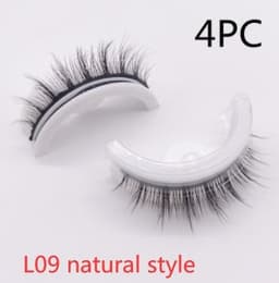 image-Reusable 3D Mink Lashes Natural False Eyelashes Self Adhesive Fake Glue Free Makeup Eyelash Extension Silk