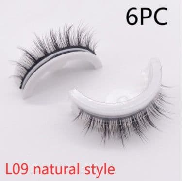 image-Reusable 3D Mink Lashes Natural False Eyelashes Self Adhesive Fake Glue Free Makeup Eyelash Extension Silk