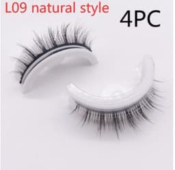 image-Reusable 3D Mink Lashes Natural False Eyelashes Self Adhesive Fake Glue Free Makeup Eyelash Extension Silk