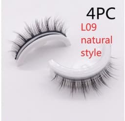 image-Reusable 3D Mink Lashes Natural False Eyelashes Self Adhesive Fake Glue Free Makeup Eyelash Extension Silk