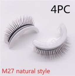 image-Reusable 3D Mink Lashes Natural False Eyelashes Self Adhesive Fake Glue Free Makeup Eyelash Extension Silk