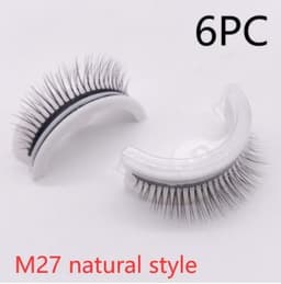 image-Reusable 3D Mink Lashes Natural False Eyelashes Self Adhesive Fake Glue Free Makeup Eyelash Extension Silk