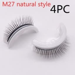 image-Reusable 3D Mink Lashes Natural False Eyelashes Self Adhesive Fake Glue Free Makeup Eyelash Extension Silk