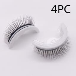 image-Reusable 3D Mink Lashes Natural False Eyelashes Self Adhesive Fake Glue Free Makeup Eyelash Extension Silk