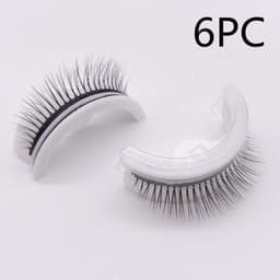 image-Reusable 3D Mink Lashes Natural False Eyelashes Self Adhesive Fake Glue Free Makeup Eyelash Extension Silk