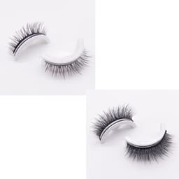 image-Reusable 3D Mink Lashes Natural False Eyelashes Self Adhesive Fake Glue Free Makeup Eyelash Extension Silk