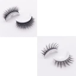image-Reusable 3D Mink Lashes Natural False Eyelashes Self Adhesive Fake Glue Free Makeup Eyelash Extension Silk
