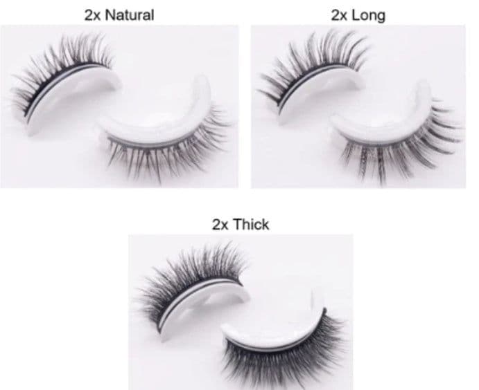 image-Reusable 3D Mink Lashes Natural False Eyelashes Self Adhesive Fake Glue Free Makeup Eyelash Extension Silk