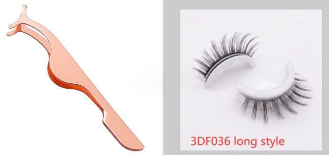 image-Reusable 3D Mink Lashes Natural False Eyelashes Self Adhesive Fake Glue Free Makeup Eyelash Extension Silk
