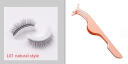 image-Reusable 3D Mink Lashes Natural False Eyelashes Self Adhesive Fake Glue Free Makeup Eyelash Extension Silk