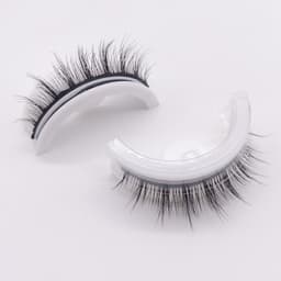 image-Reusable 3D Mink Lashes Natural False Eyelashes Self Adhesive Fake Glue Free Makeup Eyelash Extension Silk