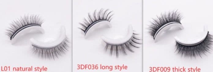 image-Reusable 3D Mink Lashes Natural False Eyelashes Self Adhesive Fake Glue Free Makeup Eyelash Extension Silk