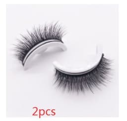 image-Reusable 3D Mink Lashes Natural False Eyelashes Self Adhesive Fake Glue Free Makeup Eyelash Extension Silk