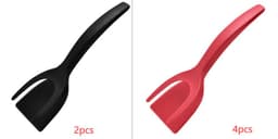 image-2 In 1 Grip And Flip Tongs Egg Spatula Tongs Clamp Pancake Fried Egg French Toast Omelet Overturned Kitchen Accessories