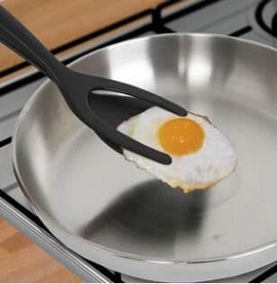 image-2 In 1 Grip And Flip Tongs Egg Spatula Tongs Clamp Pancake Fried Egg French Toast Omelet Overturned Kitchen Accessories