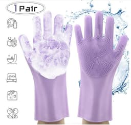 image-Silicone Heat-resistant Cleaning Brush Scrubbing Gloves