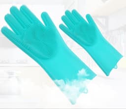image-Silicone Heat-resistant Cleaning Brush Scrubbing Gloves