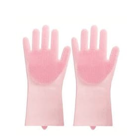 image-Silicone Heat-resistant Cleaning Brush Scrubbing Gloves