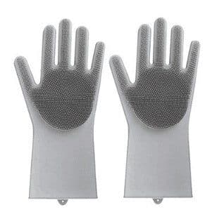 image-Silicone Heat-resistant Cleaning Brush Scrubbing Gloves