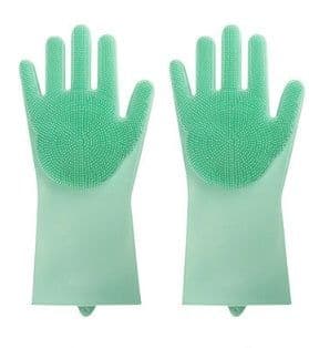 image-Silicone Heat-resistant Cleaning Brush Scrubbing Gloves