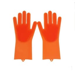 image-Silicone Heat-resistant Cleaning Brush Scrubbing Gloves