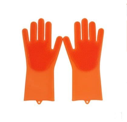 image-Silicone Heat-resistant Cleaning Brush Scrubbing Gloves