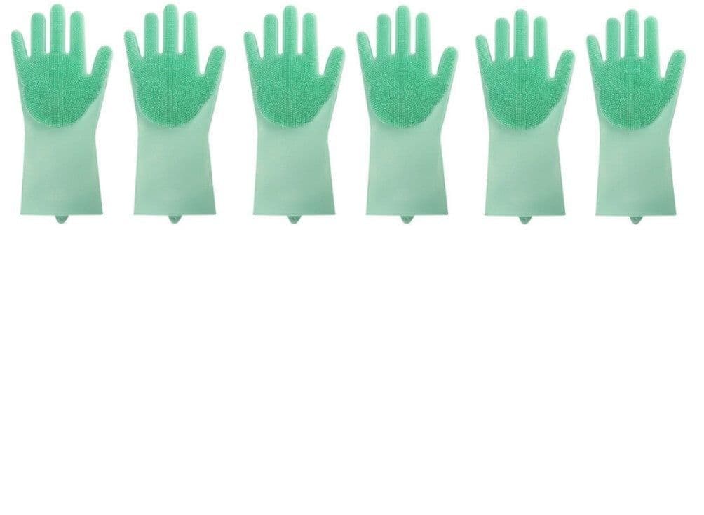 image-Silicone Heat-resistant Cleaning Brush Scrubbing Gloves