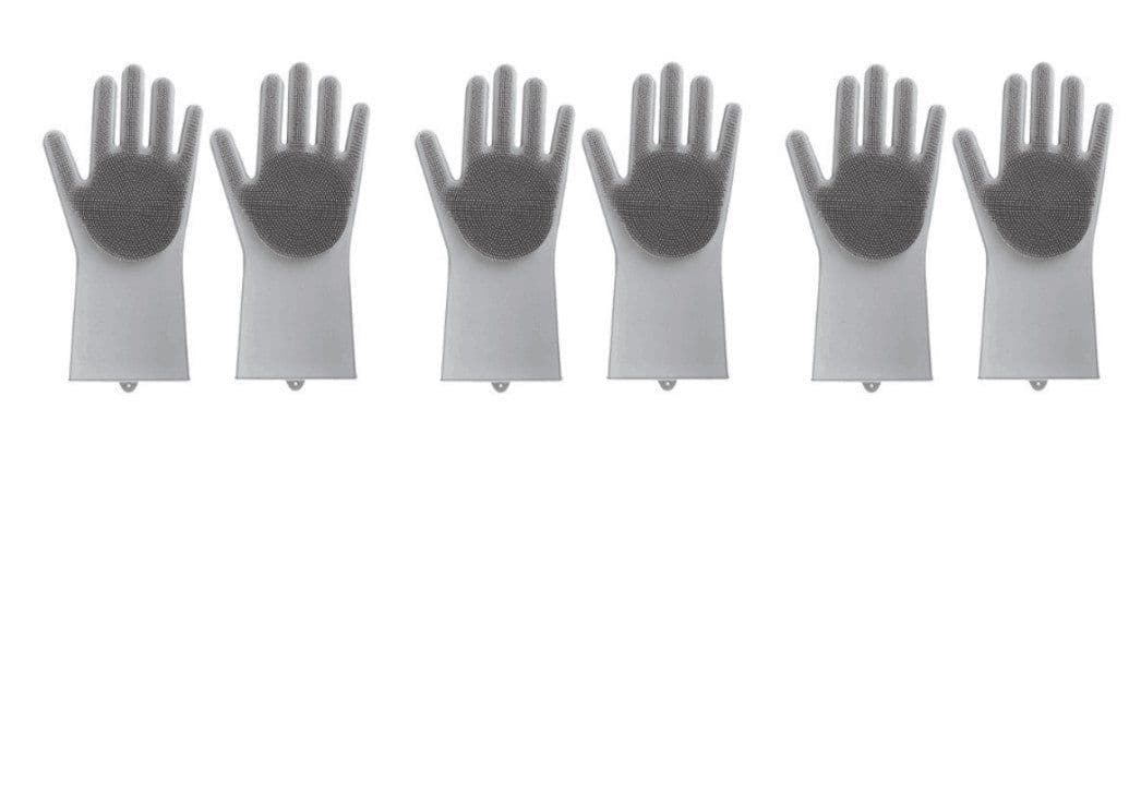 image-Silicone Heat-resistant Cleaning Brush Scrubbing Gloves