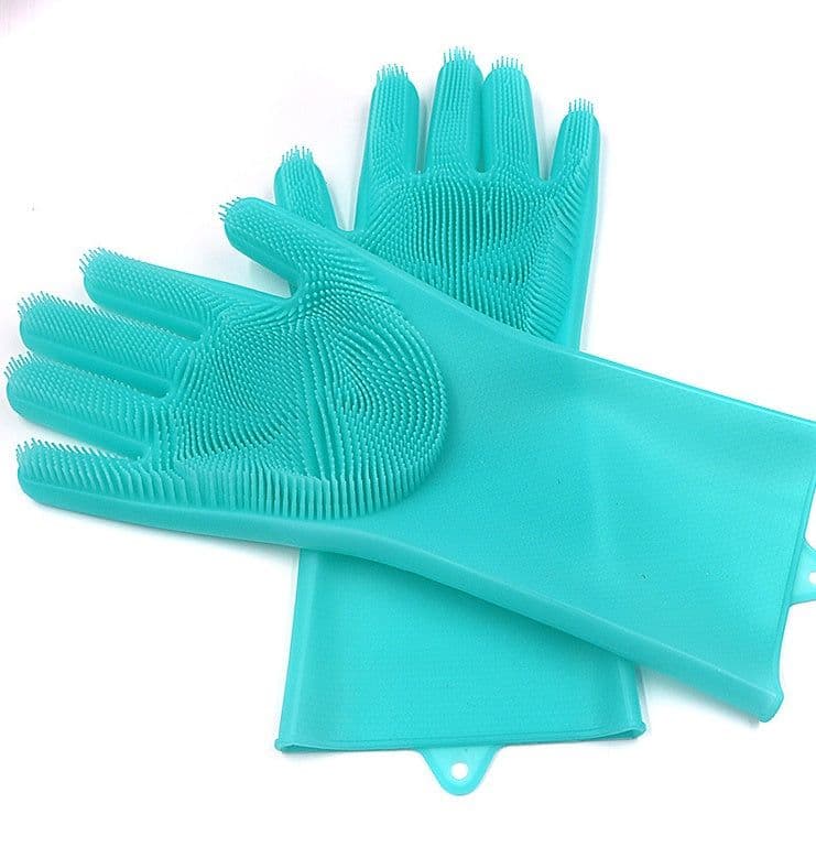image-Silicone Heat-resistant Cleaning Brush Scrubbing Gloves