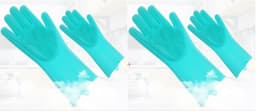 image-Silicone Heat-resistant Cleaning Brush Scrubbing Gloves