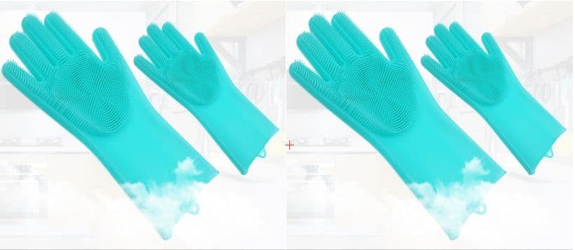 image-Silicone Heat-resistant Cleaning Brush Scrubbing Gloves