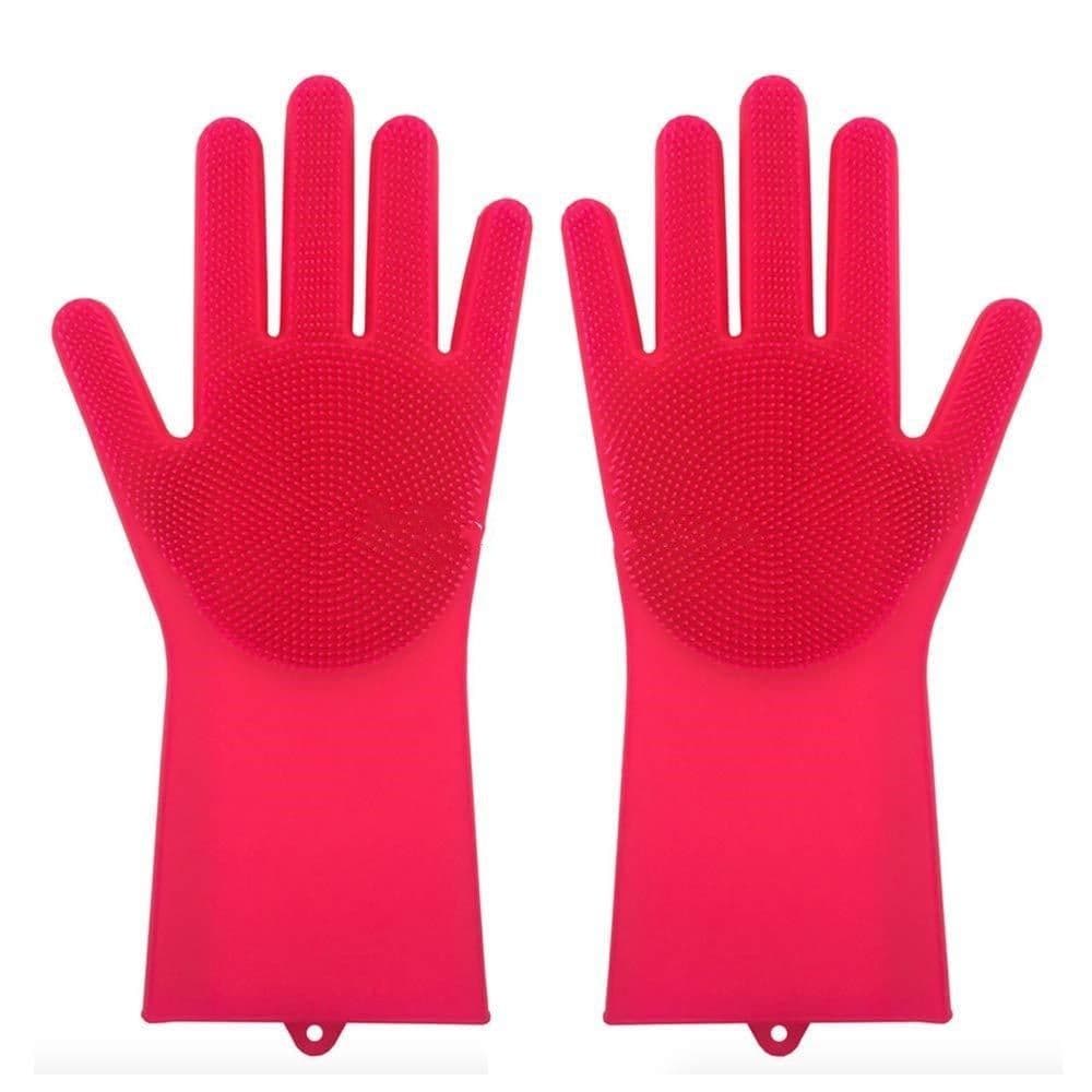 image-Silicone Heat-resistant Cleaning Brush Scrubbing Gloves
