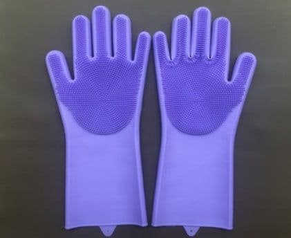 image-Silicone Heat-resistant Cleaning Brush Scrubbing Gloves