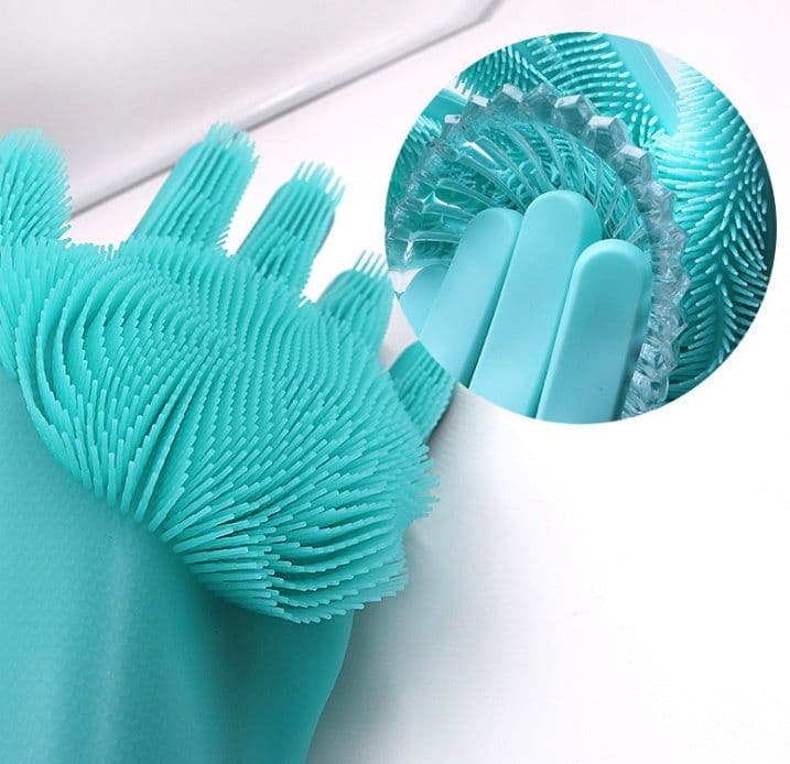 image-Silicone Heat-resistant Cleaning Brush Scrubbing Gloves