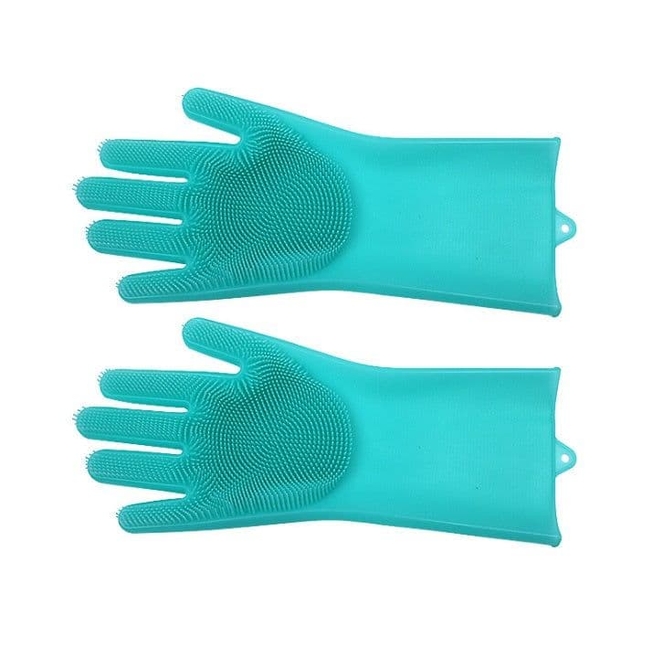 image-Silicone Heat-resistant Cleaning Brush Scrubbing Gloves