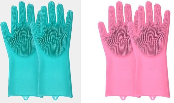 image-Silicone Heat-resistant Cleaning Brush Scrubbing Gloves