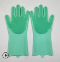 image-Silicone Heat-resistant Cleaning Brush Scrubbing Gloves
