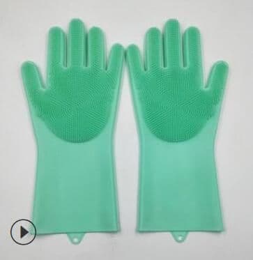 image-Silicone Heat-resistant Cleaning Brush Scrubbing Gloves