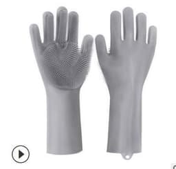 image-Silicone Heat-resistant Cleaning Brush Scrubbing Gloves